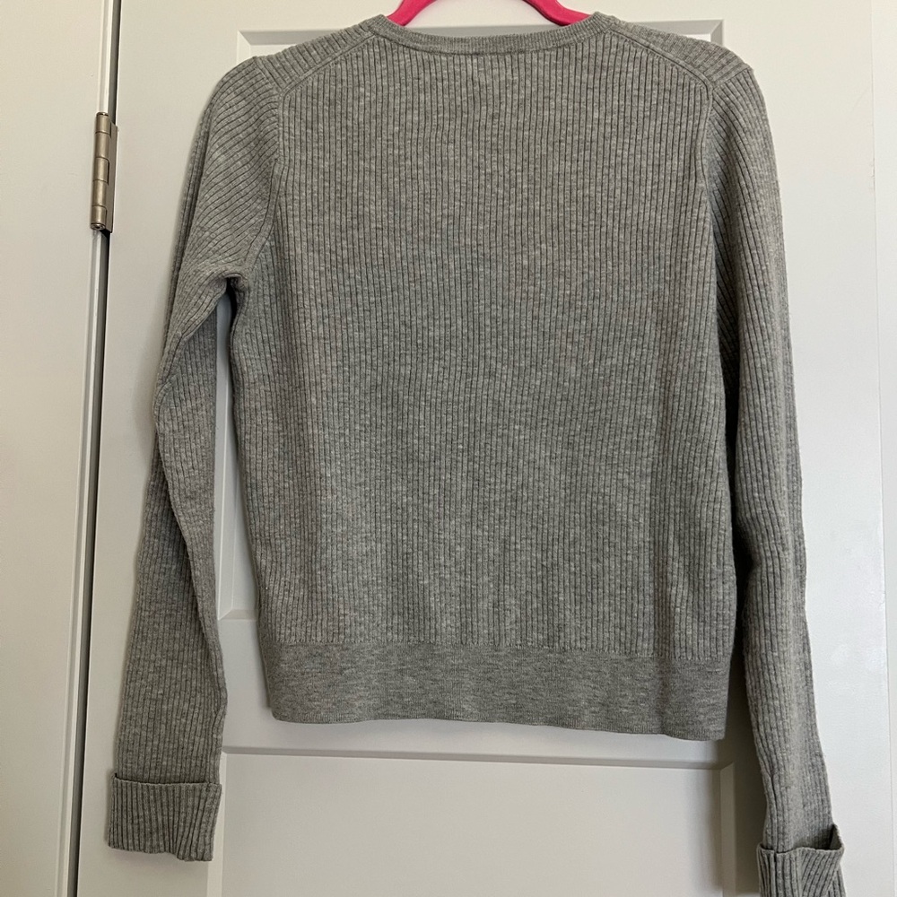 Gray Ribbed Cardigan - Picture 3 of 3